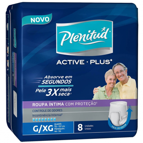 Roupa Intima Plenitude Active Plus 8Un Pm