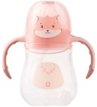 Copo Tre Pimpolho Bico Rigido Calca E Tampa Rosa gato 240Ml