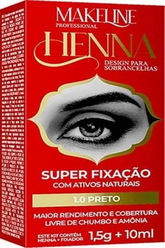 Henna Sobrancelha Makeline 1,5G Preto+10Ml