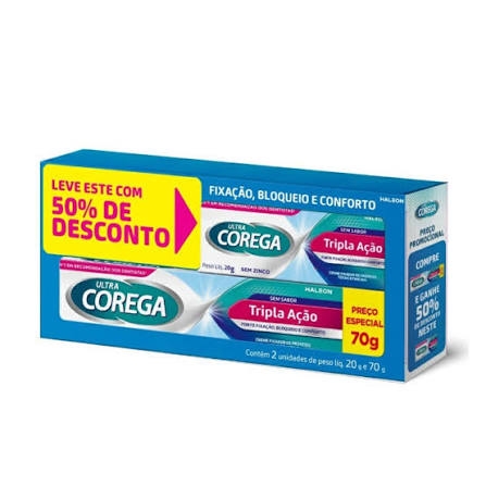 Corega Kit Creme Sem Sabor 70G+20G