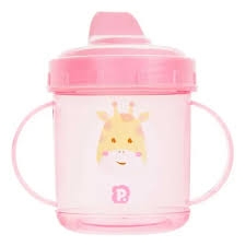 Copo Bico Rigido Girafa Fem Pimpolho Rosa 220Ml