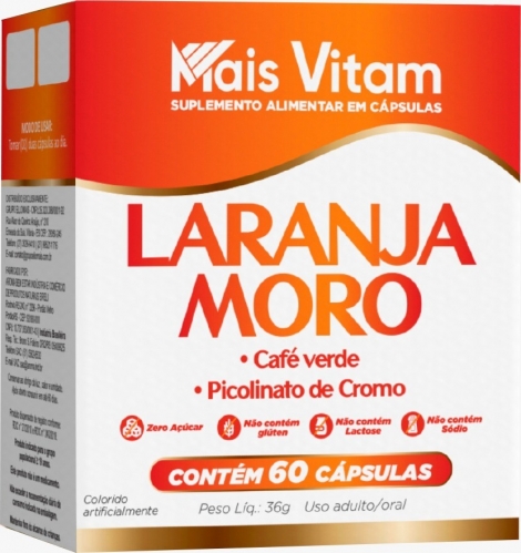 Mais Vitam Laranja Moro C Cafe Verde E Pic De Cromo 60Cps - Aroma