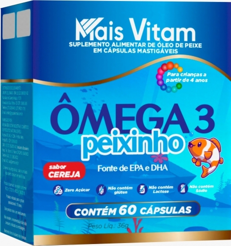 Mais Vitam Omega Peixinho Sabor Cereja 60 Caps - Aroma