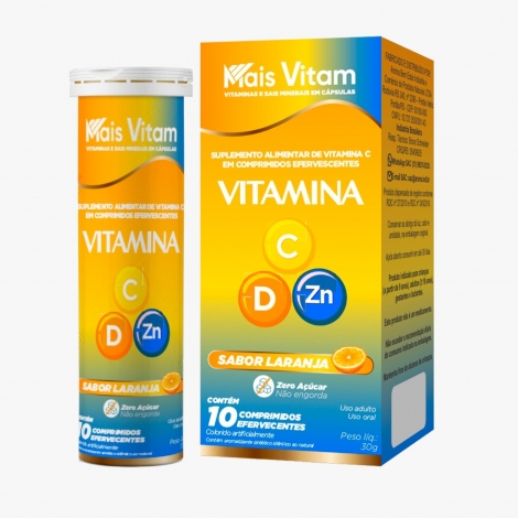 Mais Vitam Vitamina C + D + Zinco C 10 Cpr Efer